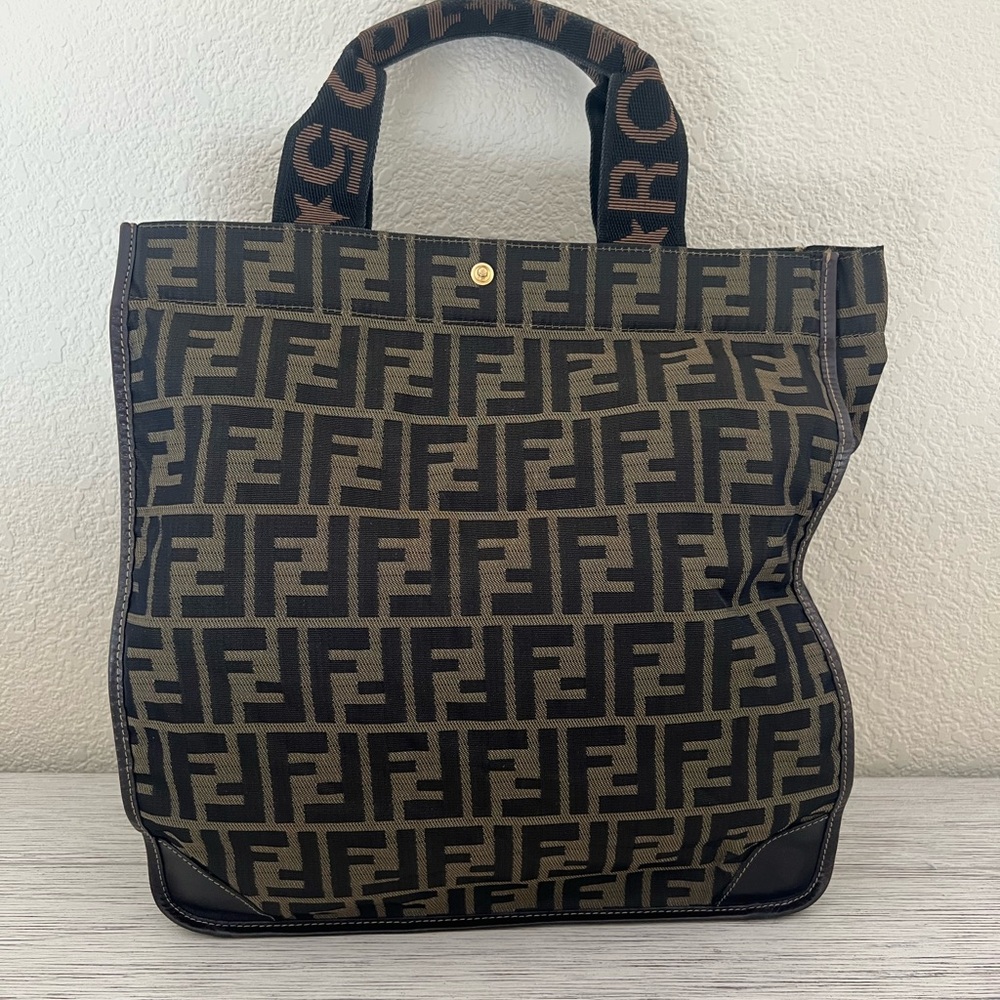 FENDI Vintage Zucca Monogram Canvas Foldable Tote Bag